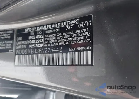 2015 Mercedes-Benz Cla 250 из США, поврежденный, VIN WDDSJ4EB3FN225442